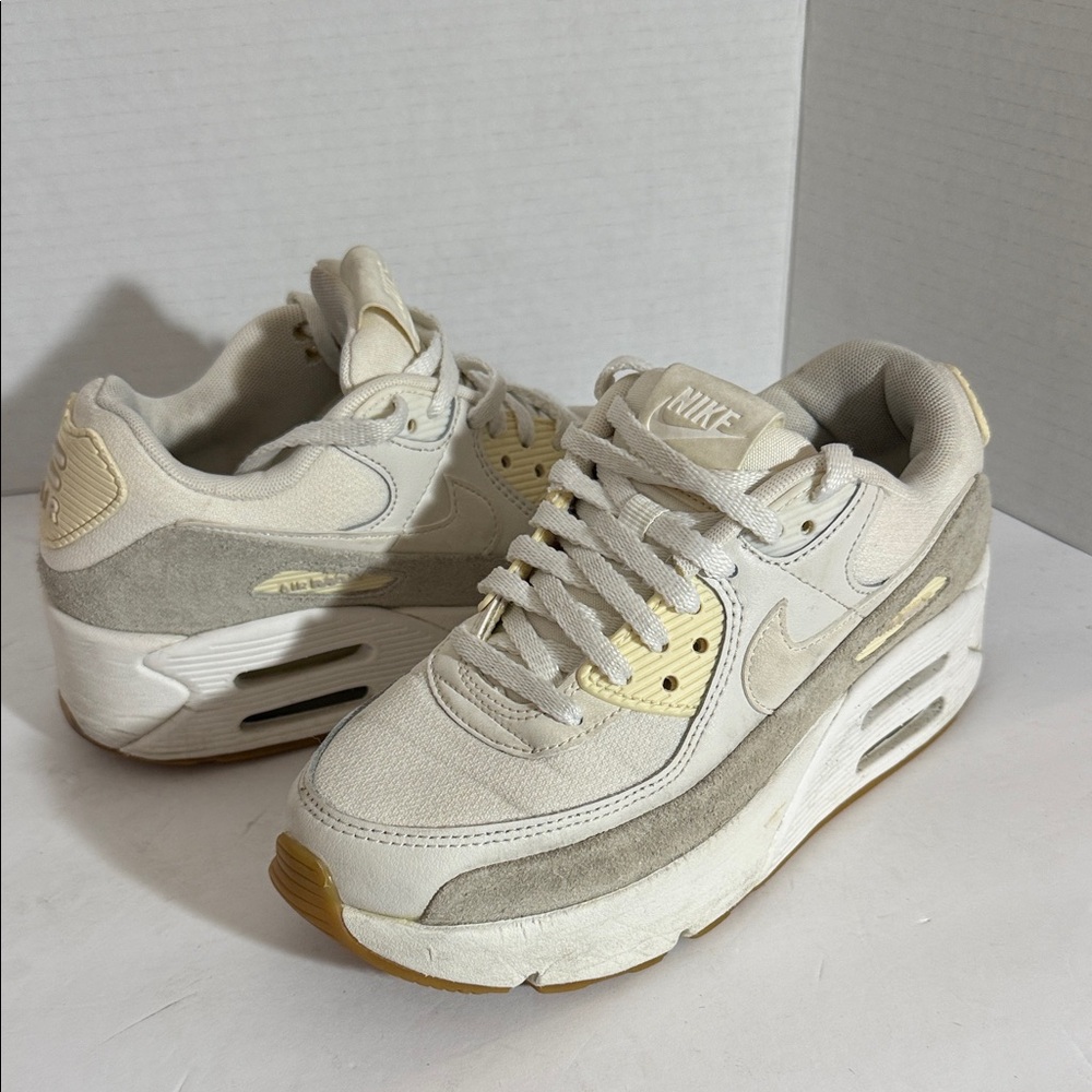 Nike Women’s Air Max 90 in Cream, Light Gray & Pale Yellow